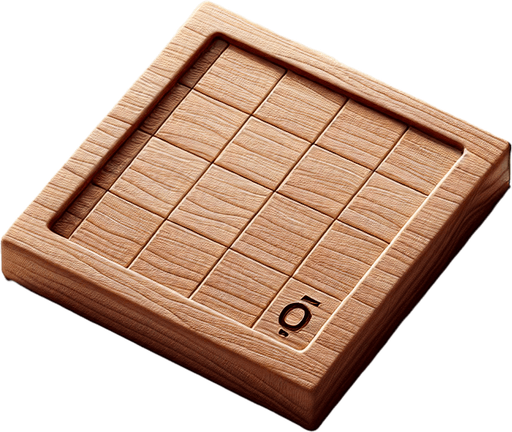 Une jeton de scrabble sans lettre..
Single Game Texture. In-Game asset. 2d. Blank background. High contrast. No shadows.