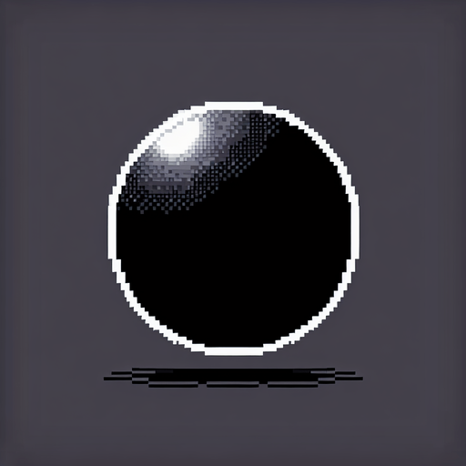 round black circle. pixelated. 8 bit..
Single Game Texture. In-Game asset. 2d. Blank background. High contrast. No shadows.