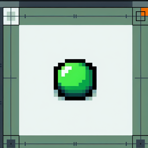 green button  8 bit.
Single Game Texture. In-Game asset. 2d. Blank background. High contrast. No shadows.