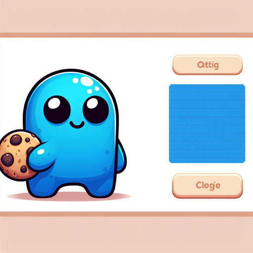 Bluno cookies cartoon.
Single Game Texture. In-Game asset. 2d. Blank background. High contrast. No shadows.Bluno