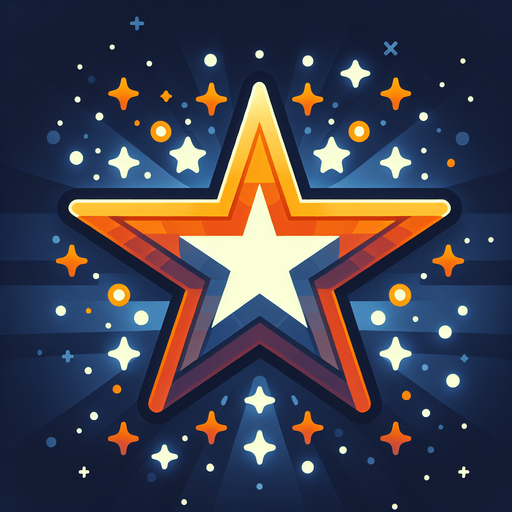 Star.
Single Game Texture. In-Game asset. 2d. Blank background. High contrast. No shadows.