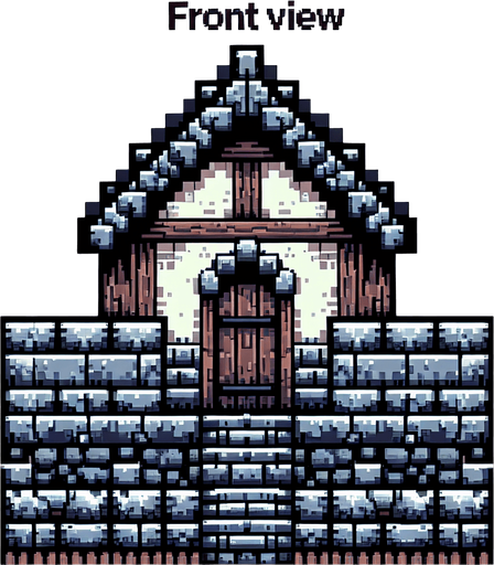 A medieval stone wall seen from the front. pixelart. Single Game Texture. In-Game asset. 2d. Blank background. High contrast. No shadows.