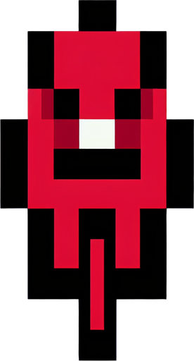 red 8-bit pixelated cyclist seen from the front. bird-eye perspective. black outline. pixelated.
Single Game Texture. In-Game asset. 2d. Blank background. High contrast. No shadows.