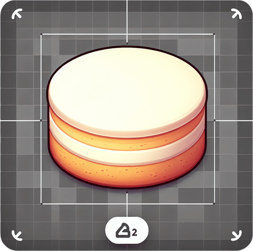 An undecorated flat round vanilla sponge cake.
Single Game Texture. In-Game asset. 2d. Blank background. High contrast. No shadows.