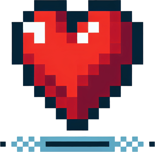 hit point heart pixel art
Single Game Texture. In-Game asset. 2d. Blank background. High contrast. No shadows.