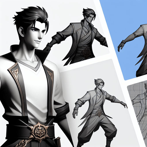 Stylized male.
Single Game Texture. In-Game asset. 2d. Blank background. High contrast. No shadows.