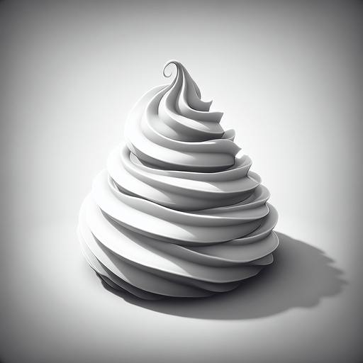 A swirl of delicious whipped cream.
Single Game Texture. In-Game asset. 2d. Blank background. High contrast. No shadows.