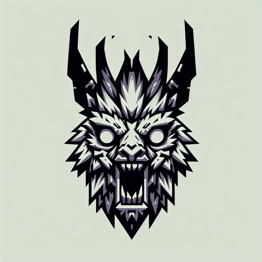 a demon llama.
Single Game Texture. In-Game asset. 2d. Blank background. High contrast. No shadows.