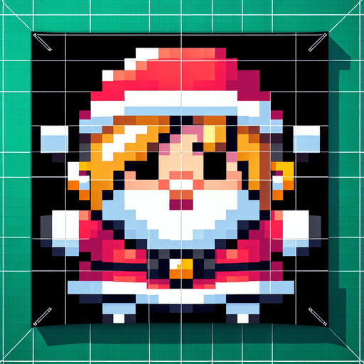 a christmas poster showcasing miss santa clause Single Game Texture. In-Game asset. 2d. Blank background. High contrast. No shadows.