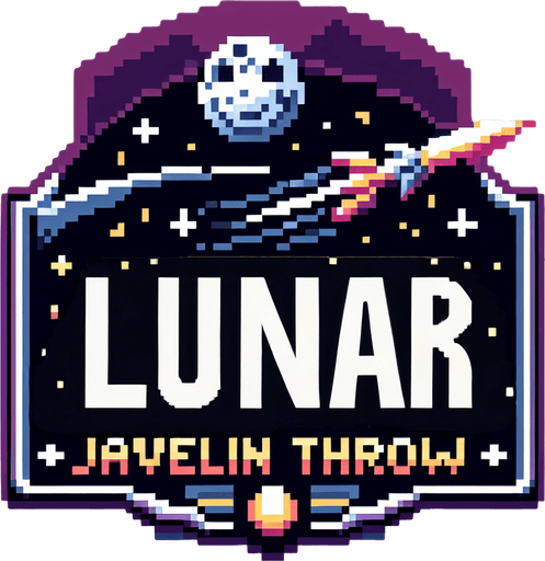 pixelart lettering of the word 'LUNAR' with some blank space around it.