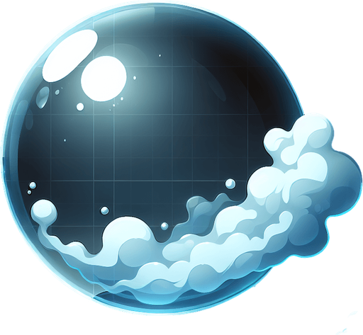 Smoke cloud translucent bubble Single Game Texture. In-Game asset. 2d. Blank background. High contrast. No shadows.