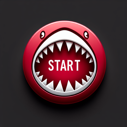 Start button in the shape of a shark mouth.