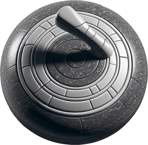 Single Game Texture. In-Game asset. 2d. Blank background. High contrast. No shadows.. top-down. seen from above. curling stone