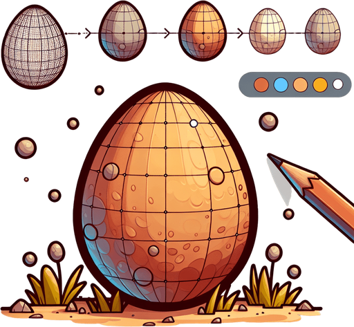 Ostrich egg.
Single Game Texture. In-Game asset. 2d. Blank background. High contrast. No shadows.