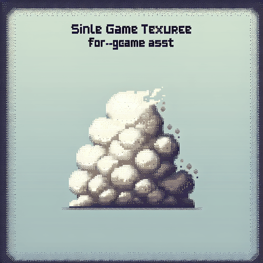 dusty snow puff. Single Game Texture. In-Game asset. 2d. Blank background. High contrast. No shadows. pixelated. 8 bit