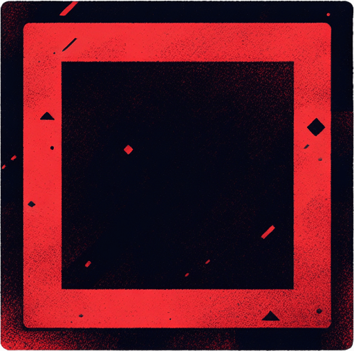 the surface is red, concrete with a black square in the center..
Single Game Texture. In-Game asset. 2d. Blank background. High contrast. No shadows.