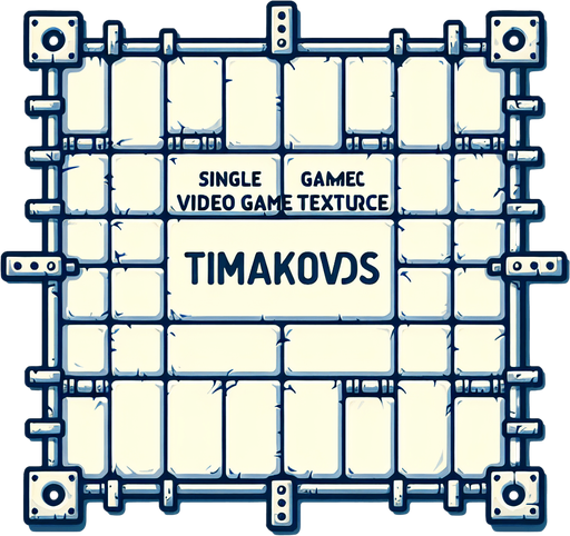 надпись "Timakovds".
Single Game Texture. In-Game asset. 2d. Blank background. High contrast. No shadows.