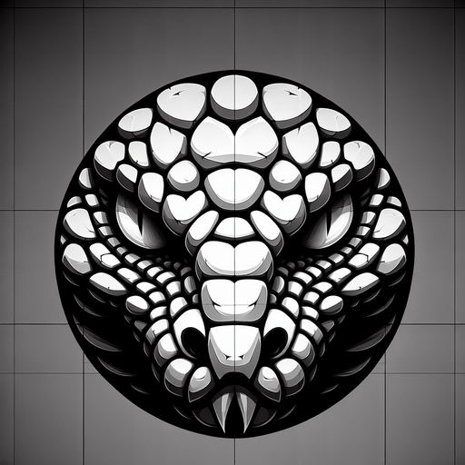 Snake Face.
Single Game Texture. In-Game asset. 2d. Blank background. High contrast. No shadows.