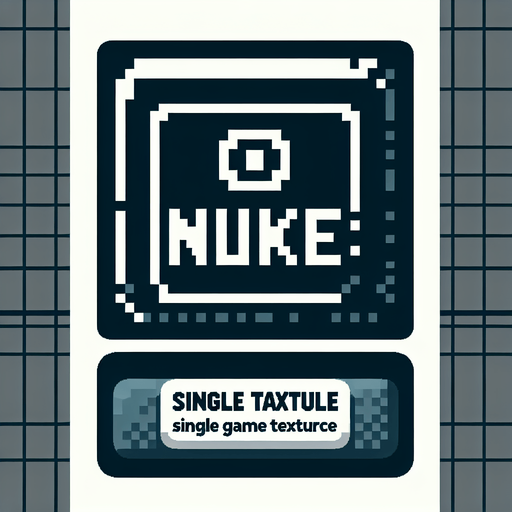 a button with text that says "nuke".
Single Game Texture. In-Game asset. 2d. Blank background. High contrast. No shadows. pixelated