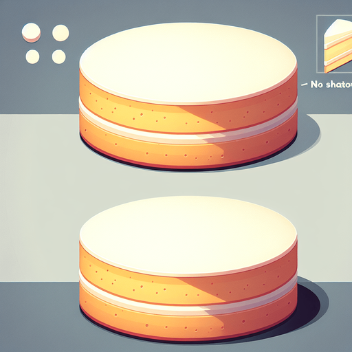 An undecorated flat round vanilla sponge cake.
Single Game Texture. In-Game asset. 2d. Blank background. High contrast. No shadows.