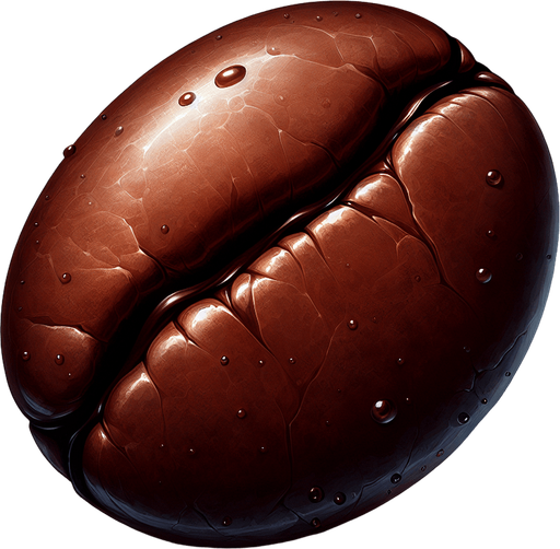 Coffee Bean With Nothing Else.
Single Game Texture. In-Game asset. 2d. Blank background. High contrast. No shadows.