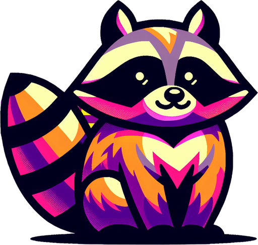 Bright Amazing games background for modern stoner raccoon game. It should be epic! Single Game Texture. In-Game asset. 2d. Blank background. High contrast. No shadows.