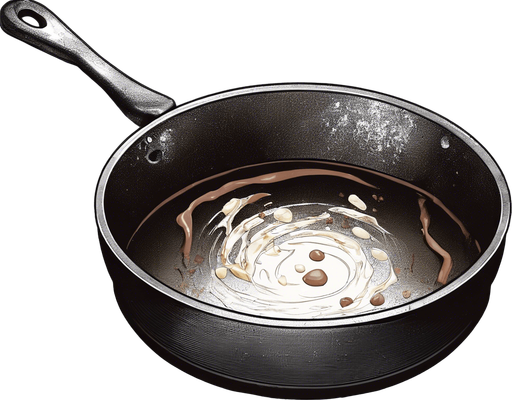 add melted choclate in the frying pan