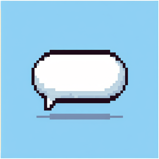 pixel art of a large white, empty, rectangular, speech bubble.
Single Game Texture. In-Game asset. 2d. Blank background. High contrast. No shadows.