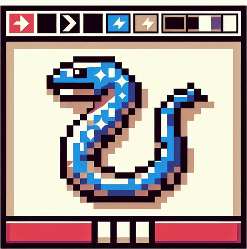 cartoon. 8bit. electric eel. vertical view..
Single Game Texture. In-Game asset. 2d. Blank background. High contrast. No shadows.