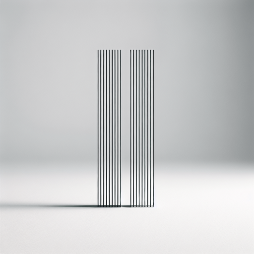 two vertical lines with a blank background.