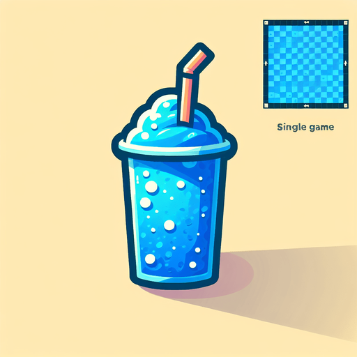 Blue Slushee.
Single Game Texture. In-Game asset. 2d. Blank background. High contrast. No shadows.