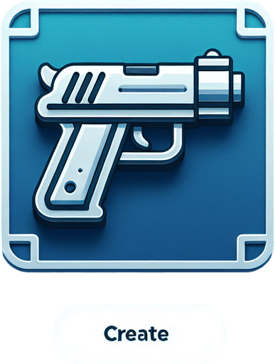 toy gun.
Single Game Texture. In-Game asset. 2d. Blank background. High contrast. No shadows.