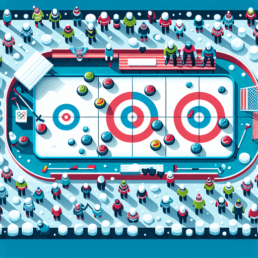 game background. In-Game asset. 2d. vector illustration. High contrast. No shadows. top-down. winter curling Olympics