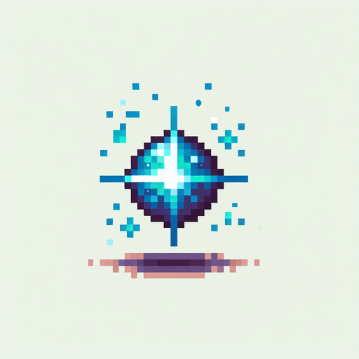 A tiny blue star. pixelart..
Single Game Texture. In-Game asset. 2d. Blank background. High contrast. No shadows.