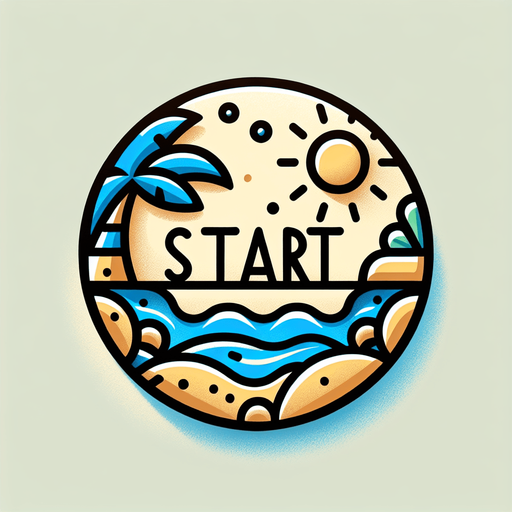 Start button.
Beach themed