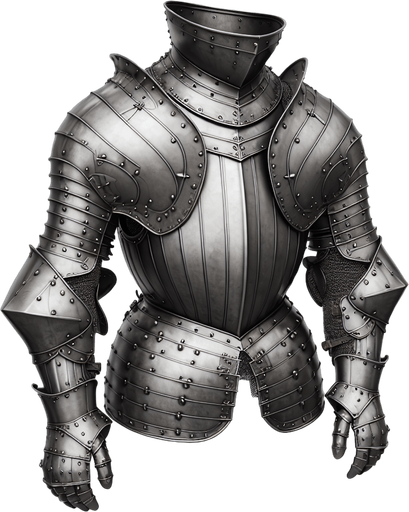 suit of armour, no background.
Single Game Texture. In-Game asset. 2d. Blank background. High contrast. No shadows.