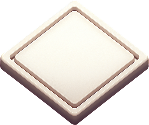 A smooth, clean, blank and empty scrabble tile for a game..
Single Game Texture. In-Game asset. 2d. Blank background. High contrast. No shadows.