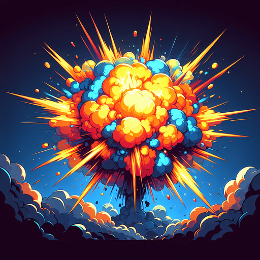 Like a big animated explosion.
Single Game Texture. In-Game asset. 2d. Blank background. High contrast. No shadows.