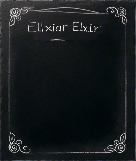 "ELIXIR" written in chalk