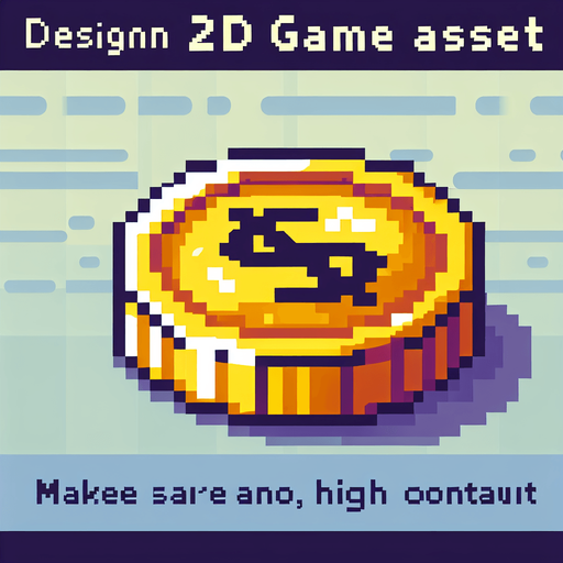 8-bit. cartoon. gold coin. in game asset. Single Game Texture. In-Game asset. 2d. Blank background. High contrast. No shadows.