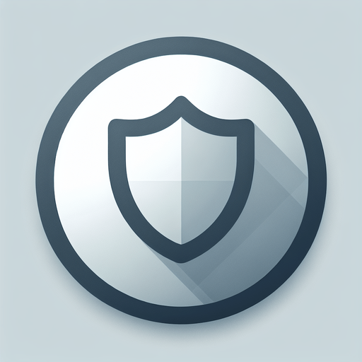 basic light round  convex gray button with a raised blue shield icon..
UI