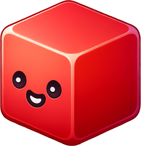 Perfectly square red game piece with cute happy face. Cartoon style. Cute art style. Simple vector style. No Shadows.
Single Game Texture. In-Game asset. 2d. Blank background. High contrast. No shadows.