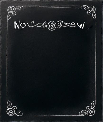 Words "NOVICE BREW" in chalk, handwritten