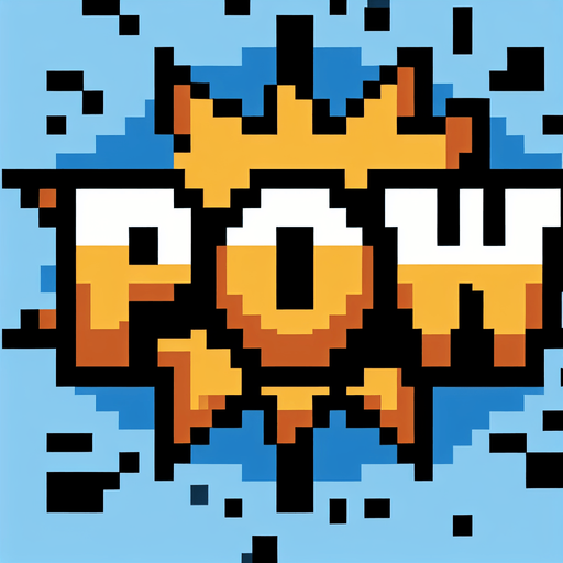 pixel art of pow comic symbol.