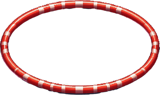 8-Bit hula hoop. The color is red. The hoop is flat facing towards the ground.
Single Game Texture. In-Game asset. 2d. Transparent background. High contrast. No shadows.