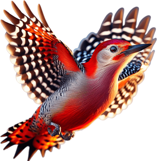 flying Red-bellied Woodpecker.