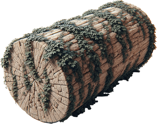 2d single log laying long ways on side with vines seen from side unreal engine 5
Single Game Texture. In-Game asset. 2d. Blank background. High contrast. No shadows.