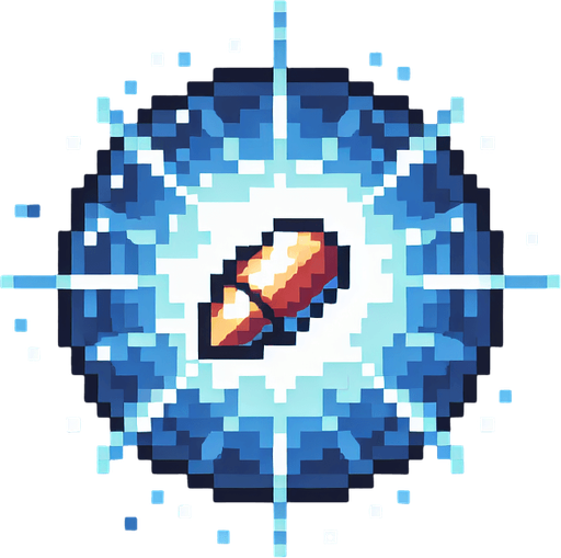 Pixel art bullet blue and white shining orb of energy retro

Single Game Texture. In-Game asset. 2d. Blank background. High contrast. No shadows.