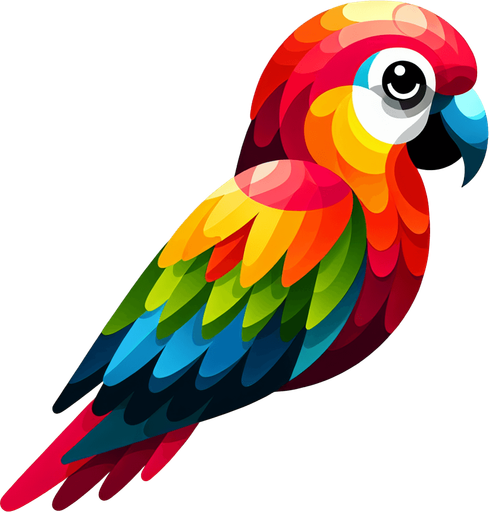 a parrot.
Single Game Texture. In-Game asset. 2d. Blank background. High contrast. No shadows.