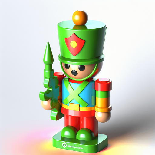 A christmas Toy Soldier. Plastic style Single Game Texture. In-Game asset. 2d. Blank background. High contrast. No shadows.